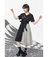 Pin Detail Contrast Wrap Dress